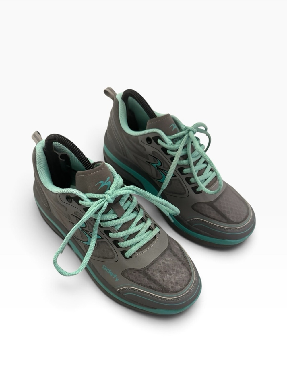Gravity Defyer G-Defy Ion women's walking shoes in gray and teal size 8